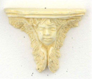 Dollhouse Miniature Angel Face Bracket 2Pcs Tan